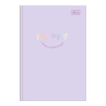 Caderno 1/4 Pequeno Brochura Costurado Sem Mola Capa Dura 80 Folhas Happy - Cores Sortidas