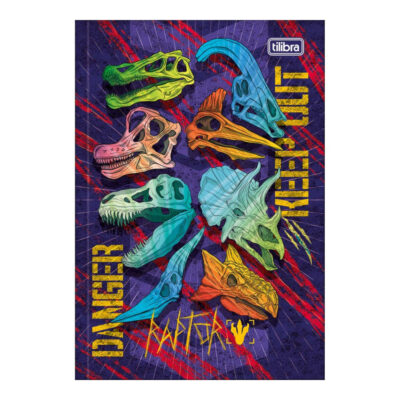 Caderno 1/4 Pequeno Brochura Costurado Sem Mola Capa Dura 80 Folhas Raptor - Estampas Sortidas