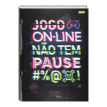 Caderno 1/4 Pequeno Brochura Costurado Sem Mola Capa Dura 80 Folhas Player 1 - Estampas Sortidas