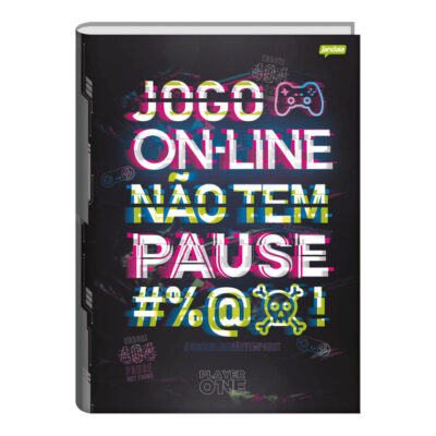Caderno 1/4 Pequeno Brochura Costurado Sem Mola Capa Dura 80 Folhas Player 1 - Estampas Sortidas