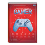 Caderno 1/4 Pequeno Brochura Costurado Sem Mola Capa Dura 80 Folhas Player 1 - Estampas Sortidas