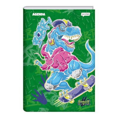 Caderno 1/4 Pequeno Brochura Costurado Sem Mola Capa Dura 80 Folhas Stone - Estampas Sortidas