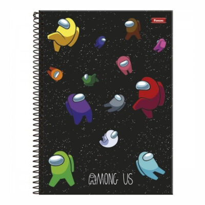 Caderno Espiral Universitário Grande Capa Dura 160 Folhas 10 Matérias Among - Estampas Sortidas