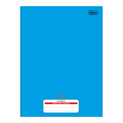 Caderno De Caligrafia Brochura Costurado Sem Mola Capa Dura 96 Folhas D+:  azul