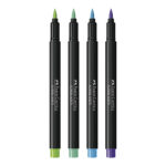 Kit Lápis De Cor E Canetinha Cores Frias + Borracha - Com 10 Unidades