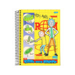 Caderno Espiral Universitário Grande Capa Dura 160 Folhas 10 Matérias Rick And Morty - Estampas Sort