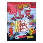 Caderno Brochura Costurado Sem Mola Universitário Grande Capa Dura 80 Folhas Hot Wheels Skate - Esta