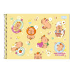 Caderno De Desenho/Cartografia Espiral 80 Folhas Capyclub - Estampas Sortidas