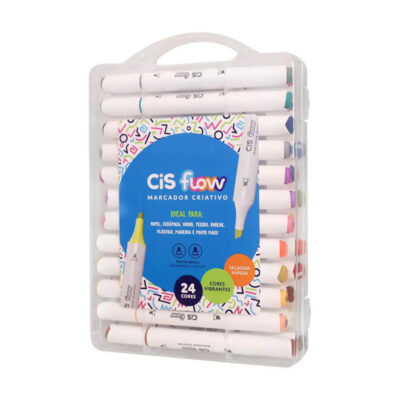 Marcador Criativo Flow Com 24 Cores
