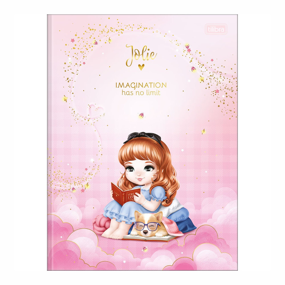 Caderno Brochura Costurado Sem Mola Universitário Grande Capa Dura 48 Folhas Jolie - Estampas Sortid Caderno Brochura Costurado Sem Mola Universitário Grande Capa Dura 48 Folhas Jolie - Estampas Sortid