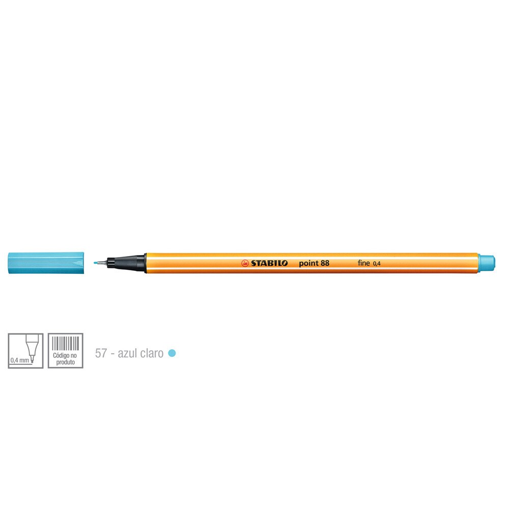 Caneta Stabilo Point 88/57 - Cor Azul Claro Caneta Stabilo Point 88/57 - Cor Azul Claro