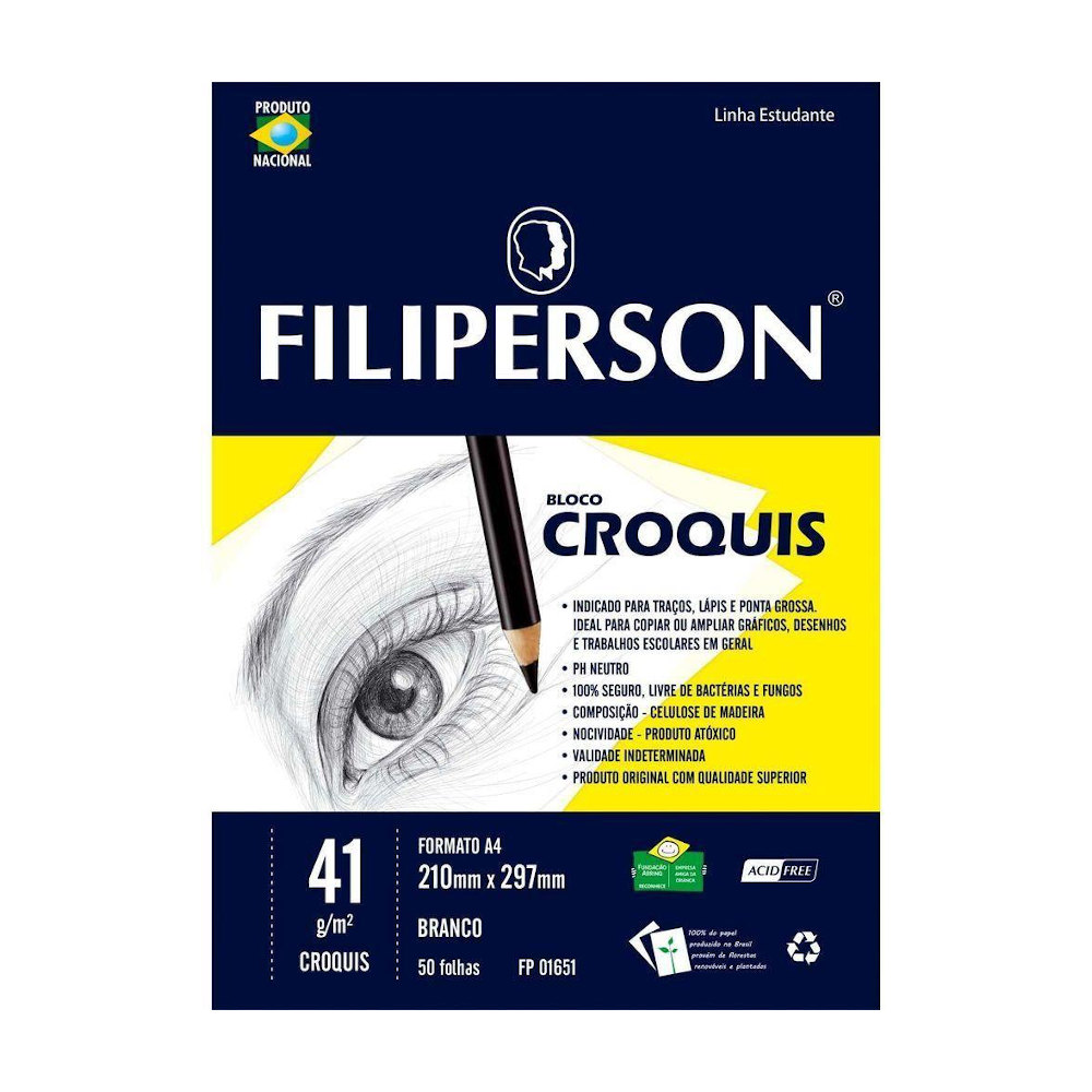 Bloco Croquis A4 Com 50 Folhas 41g/M2 Bloco Croquis A4 Com 50 Folhas 41g/M2