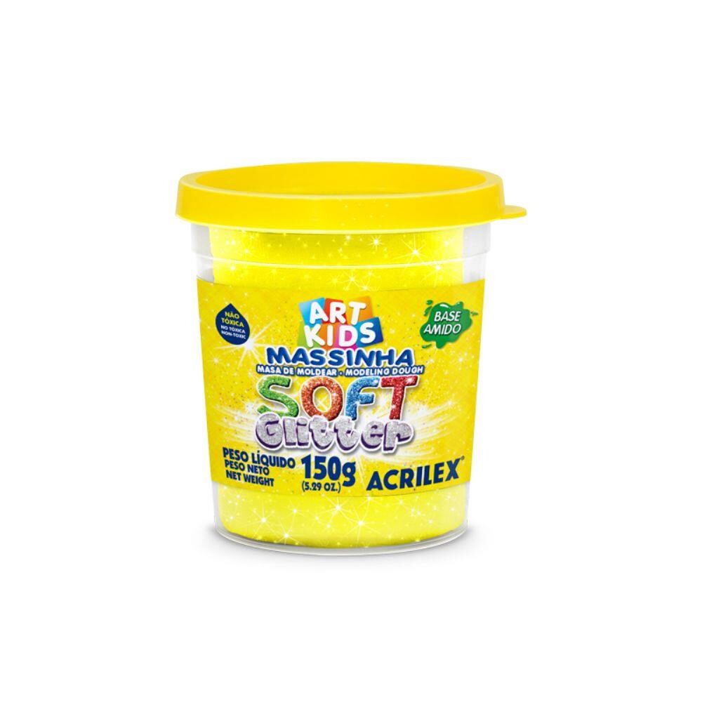 Massa De Modelar Soft Glitter 150g - Amarelo Massa De Modelar Soft Glitter 150g - Amarelo
