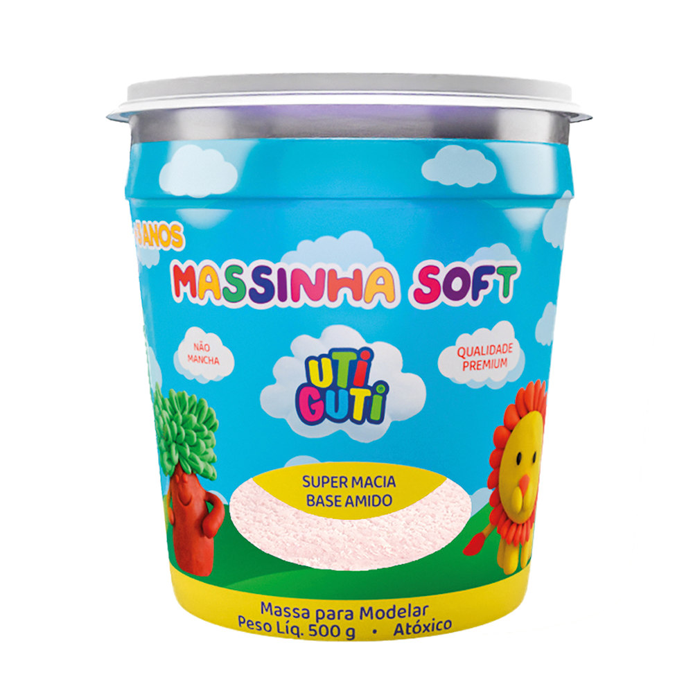 Massa De Modelar Soft Uti Guti 500g - Rosa Claro Massa De Modelar Soft Uti Guti 500g - Rosa Claro