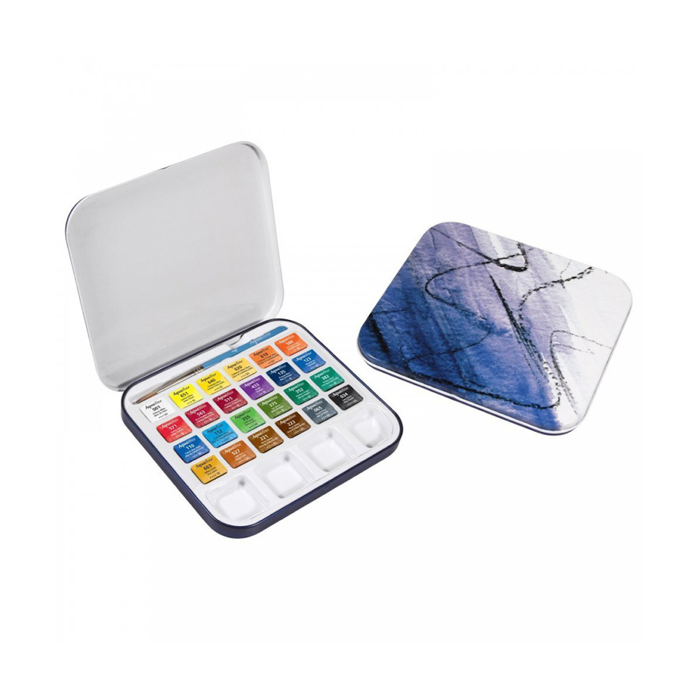 Aquarela Em Pastilha Aquafine Com 24 Cores Aquarela Em Pastilha Aquafine Com 24 Cores