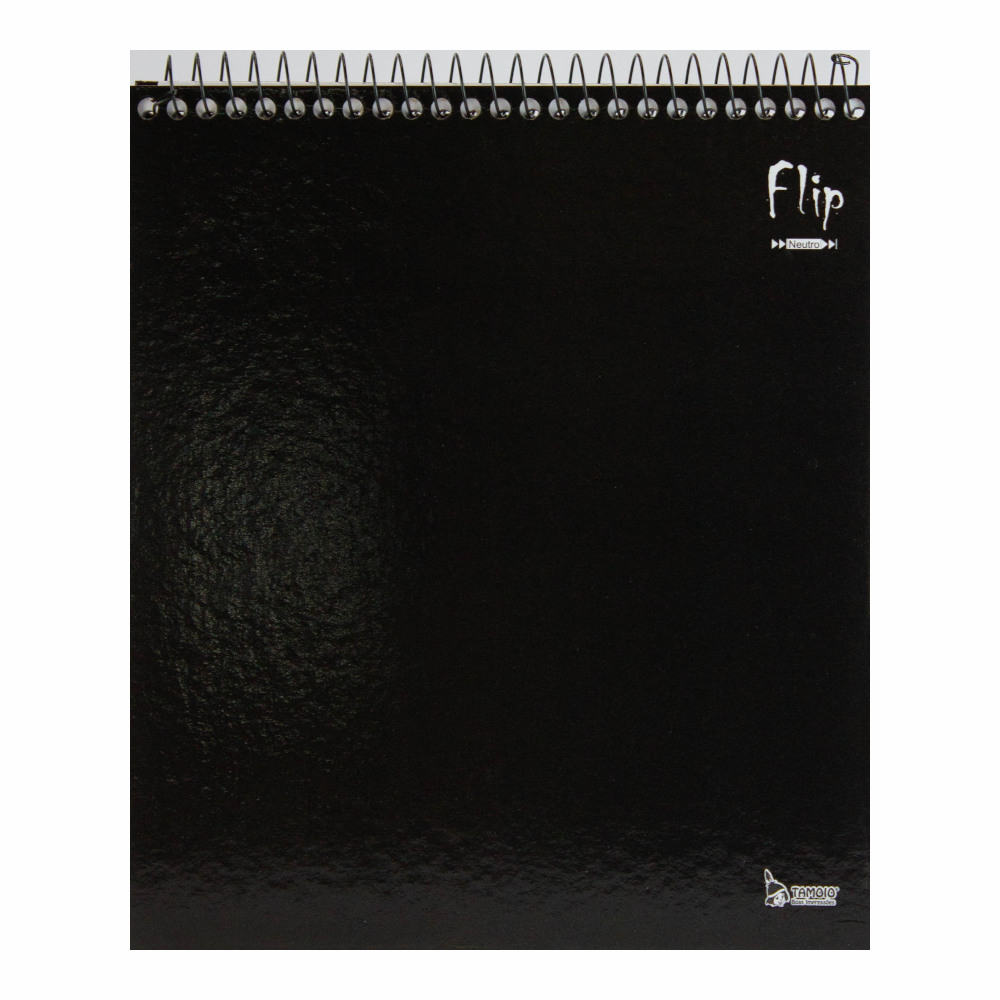 Caderno Espiral Flip Neutro Com 80 Folhas - Preto Caderno Espiral Flip Neutro Com 80 Folhas - Preto
