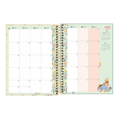 Planner Espiral Pooh 2026 – Estampas Sortidas