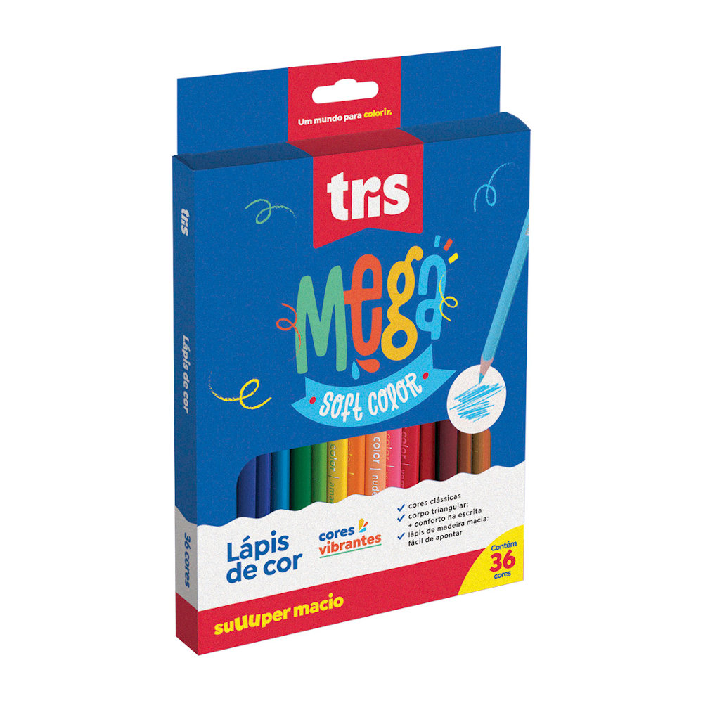 Lápis De Cor Mega Soft Color - Com 36 Cores Lápis De Cor Mega Soft Color - Com 36 Cores