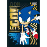 Caderno 1/4 Pequeno Brochura Costurado Sem Mola 48 Folhas Sonic - Estampas Sortidas