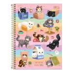 Caderno Espiral Universitário Grande Capa Dura 80 Folhas Purrfect Cats - Estampas Sortidas Caderno Espiral Universitário Grande Capa Dura 80 Folhas Purrfect Cats - Estampas Sortidas