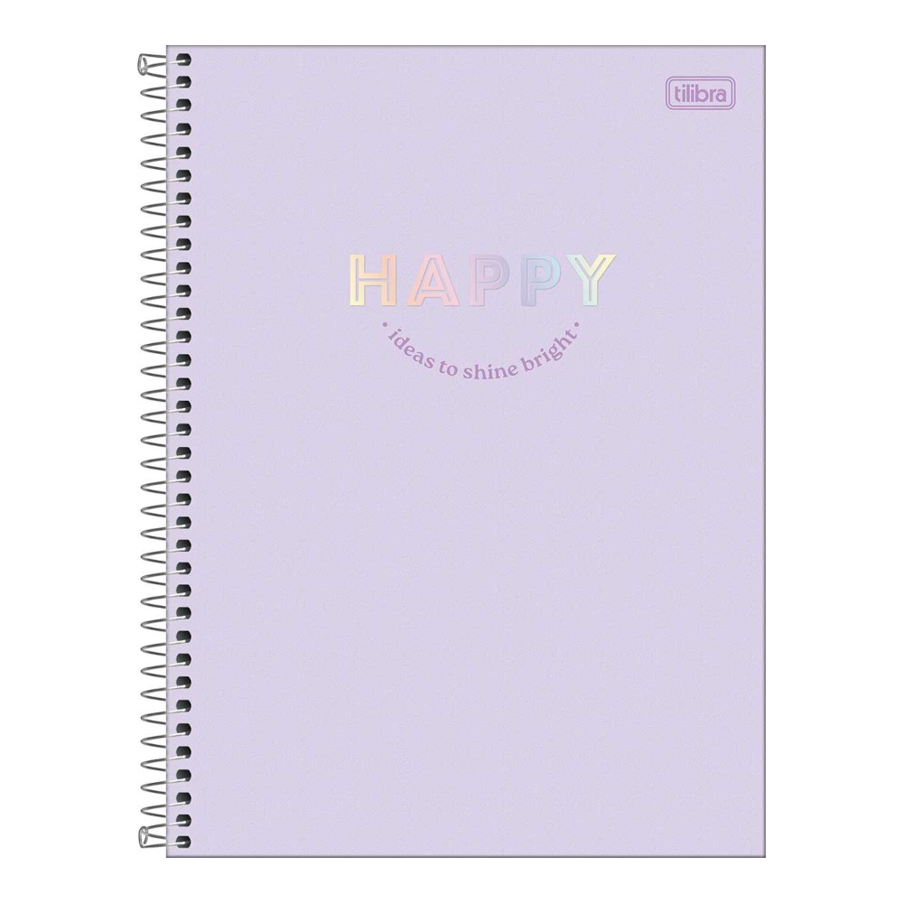 Caderno Espiral Universitário Grande Capa Dura 160 Folhas 10 Matérias Happy - Estampas Sortidas Caderno Espiral Universitário Grande Capa Dura 160 Folhas 10 Matérias Happy - Estampas Sortidas