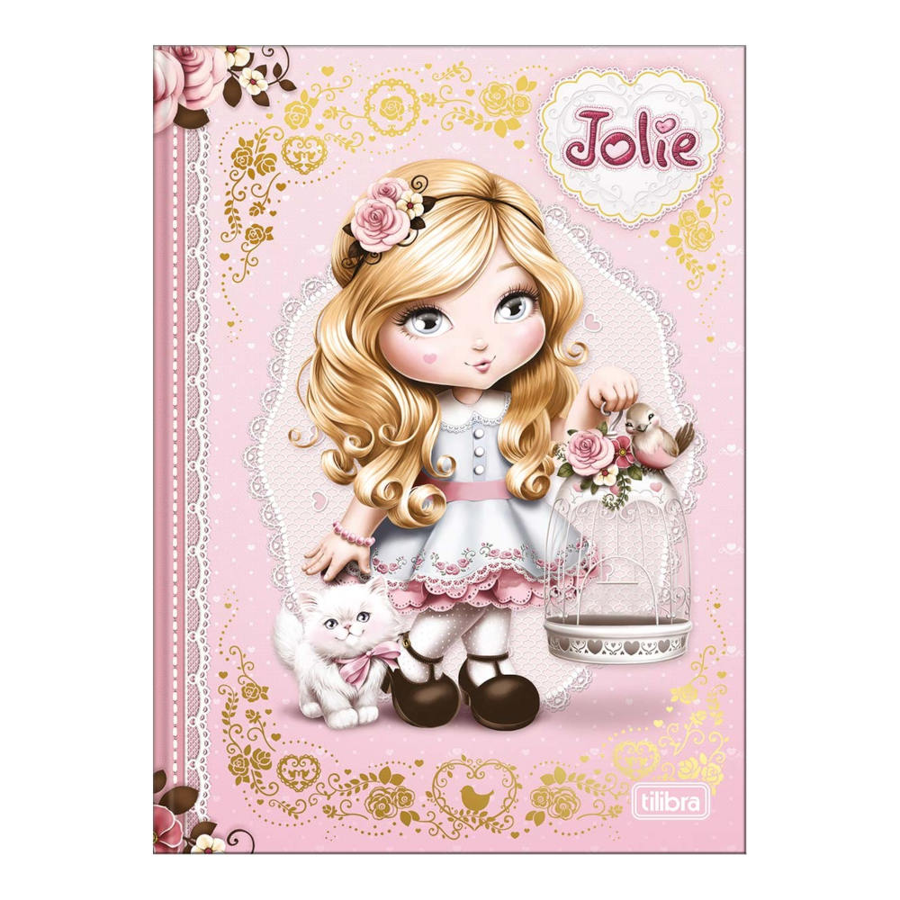 Caderno Brochura Costurado Sem Mola Colegial Médio Capa Dura 80 Folhas Jolie - Estampas Sortidas Caderno Brochura Costurado Sem Mola Colegial Médio Capa Dura 80 Folhas Jolie - Estampas Sortidas