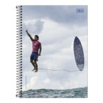 Caderno Espiral Universitário Grande Capa Dura 80 Folhas Connect Gabriel Medina - Estampas Sortidas