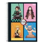 Caderno Espiral Universitário Grande Capa Dura 160 Folhas 10 Matérias Demon Slayer - Estampas Sortid Caderno Espiral Universitário Grande Capa Dura 160 Folhas 10 Matérias Demon Slayer - Estampas Sortid
