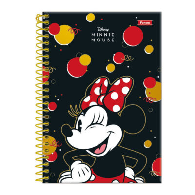 Caderno 1/4 Pequeno Espiral Capa Dura 80 Folhas Minnie Vintage - Estampas Sortidas