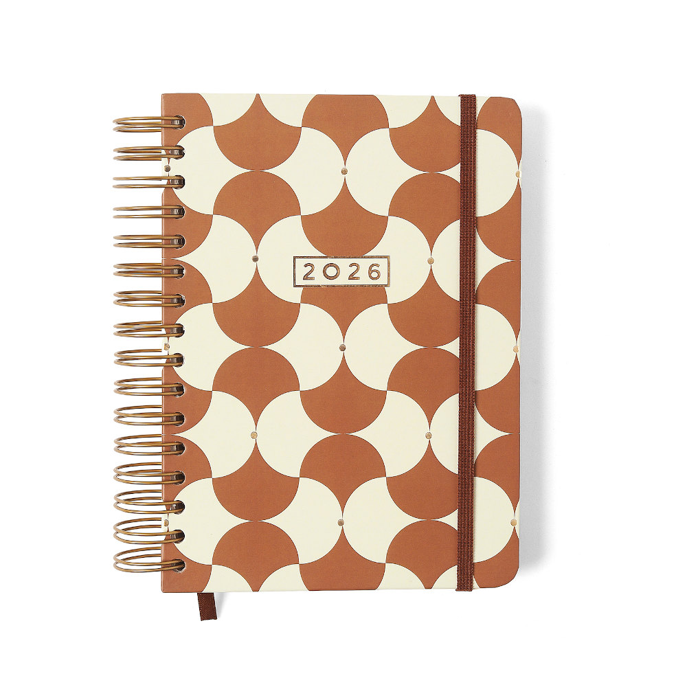 Agenda Planner Espiral Wire-O Diária 2026 - Bossa Nova - Boêmia Caramelo Agenda Planner Espiral Wire-O Diária 2026 - Bossa Nova - Boêmia Caramelo