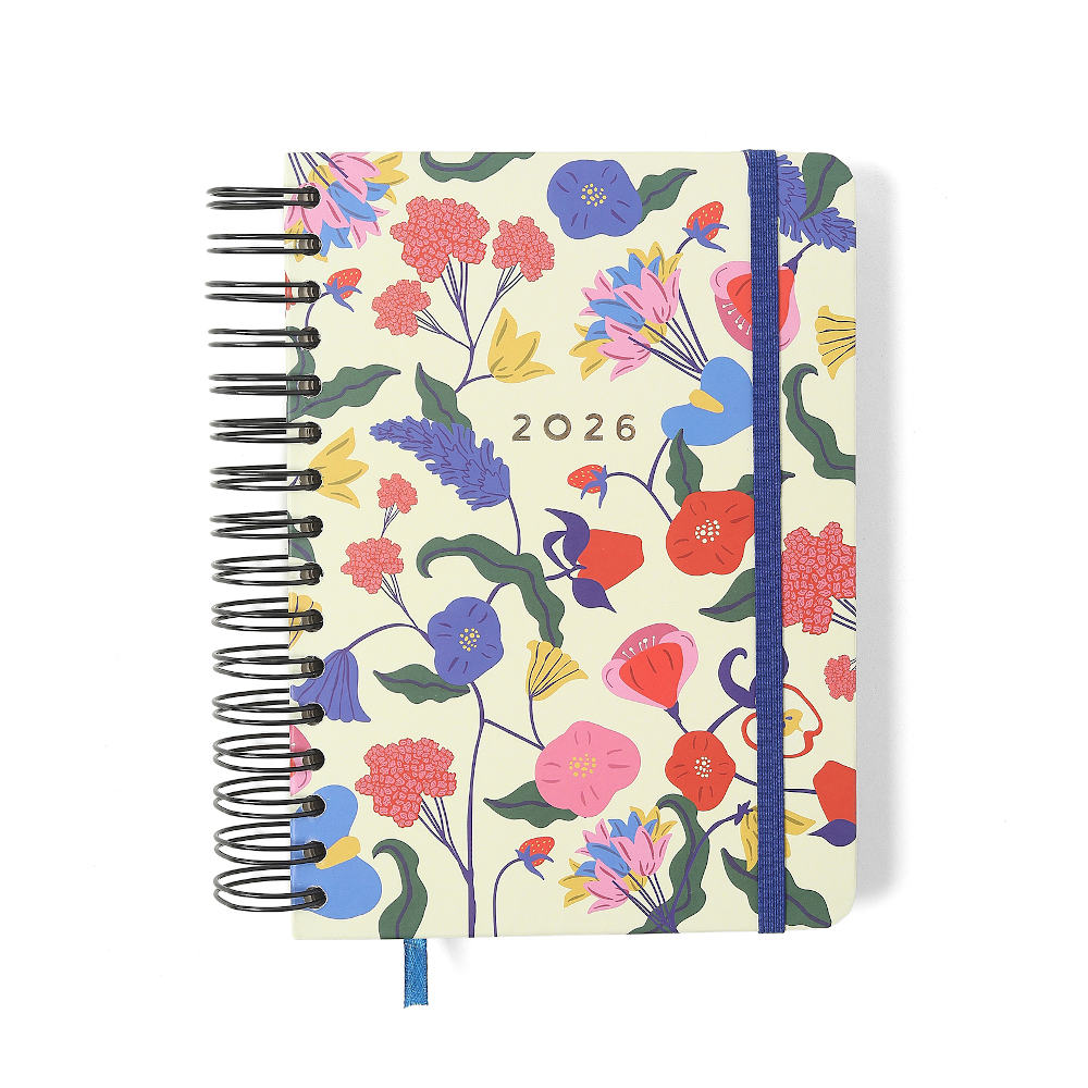 Agenda Planner Espiral Wire-O Diária 2026 - Doce Florada - Off White Agenda Planner Espiral Wire-O Diária 2026 - Doce Florada - Off White