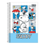 Caderno 1/4 Pequeno Espiral Capa Dura 80 Folhas Snoopy - Estampas Sortidas