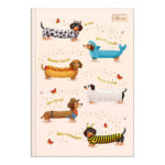 Caderno 1/4 Pequeno Brochura Costurado Sem Mola Capa Dura 80 Folhas Brownie - Estampas Sortidas