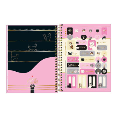 Caderno Espiral Colegial Médio Capa Dura 60 Folhas Purrfect Cats – Estampas Sortidas