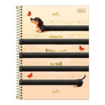 Caderno Espiral Universitário Grande Capa Dura 256 Folhas 16 Matérias Brownie - Estampas Sortidas
