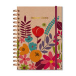 Planner Espiral Diário - Floral Kraft