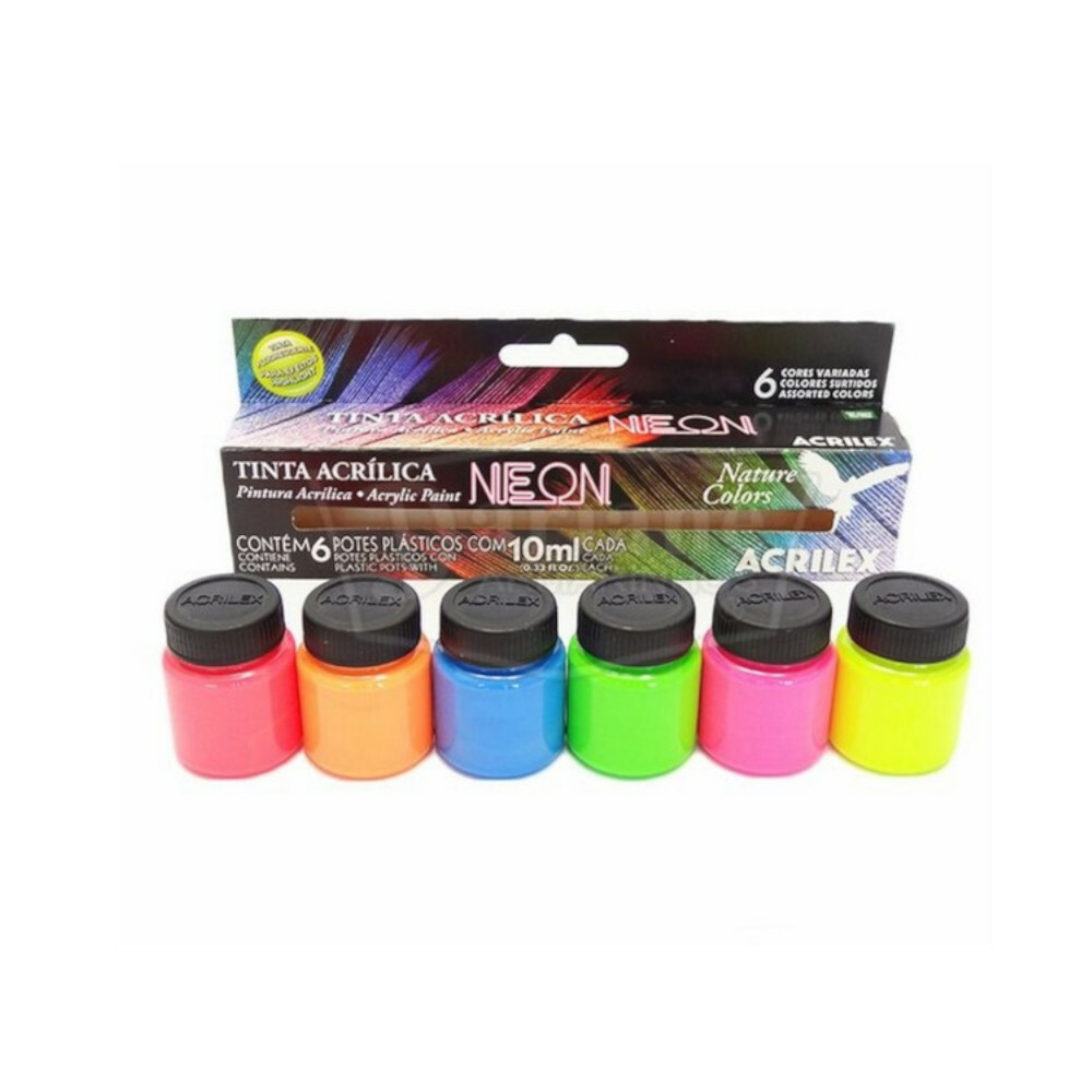 Tinta Guache 15ml Com 6 Cores - Neon Tinta Guache 15ml Com 6 Cores - Neon