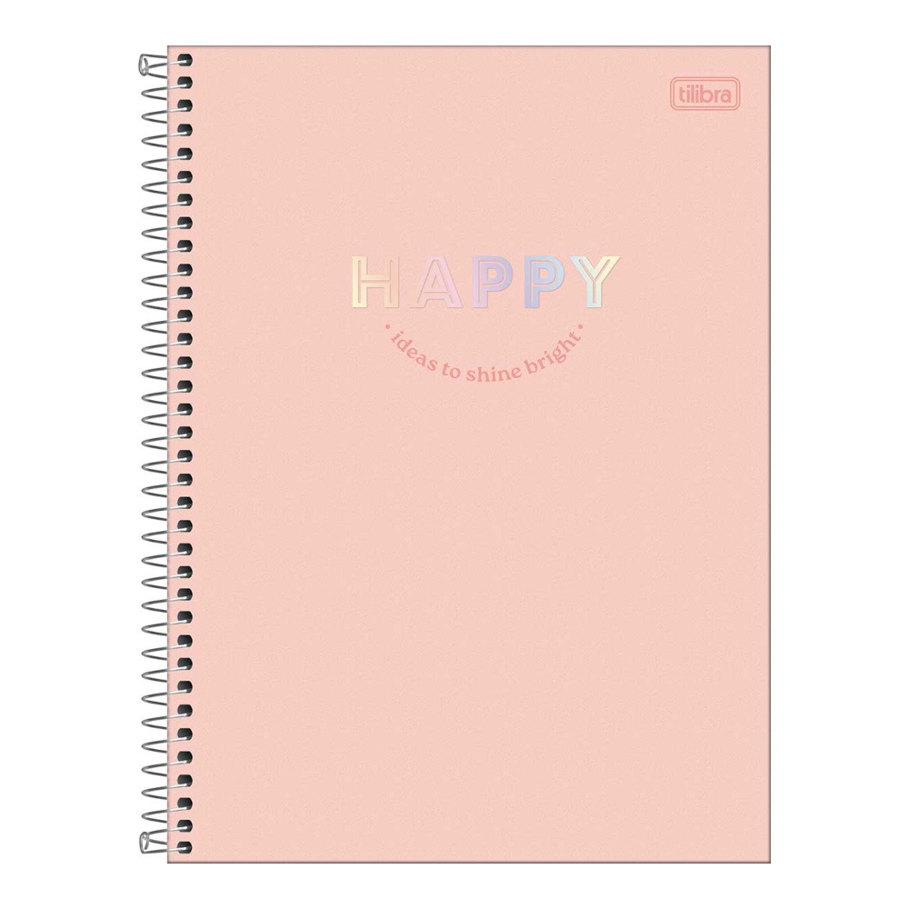 Caderno Espiral Universitário Grande Capa Dura 80 Folhas Happy - Cores Sortidas Caderno Espiral Universitário Grande Capa Dura 80 Folhas Happy - Cores Sortidas