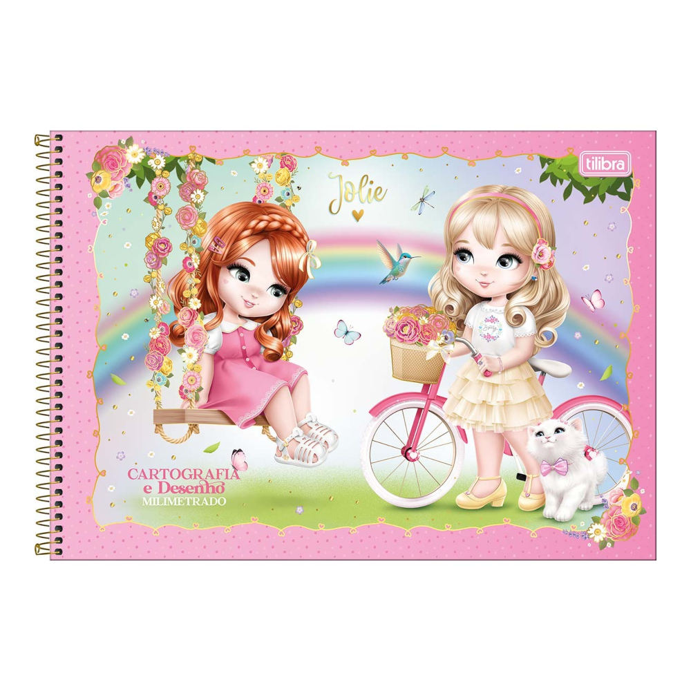Caderno Desenho E Cartografia Espiral 80 Folhas Jolie - Estampas Sortidas Caderno Desenho E Cartografia Espiral 80 Folhas Jolie - Estampas Sortidas