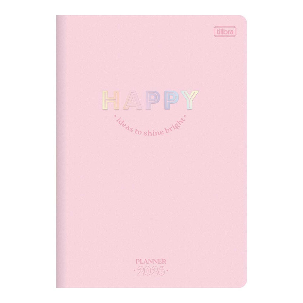 Planner Grampeado M7 Happy 2026 - Cores Sortidas Planner Grampeado M7 Happy 2026 - Cores Sortidas