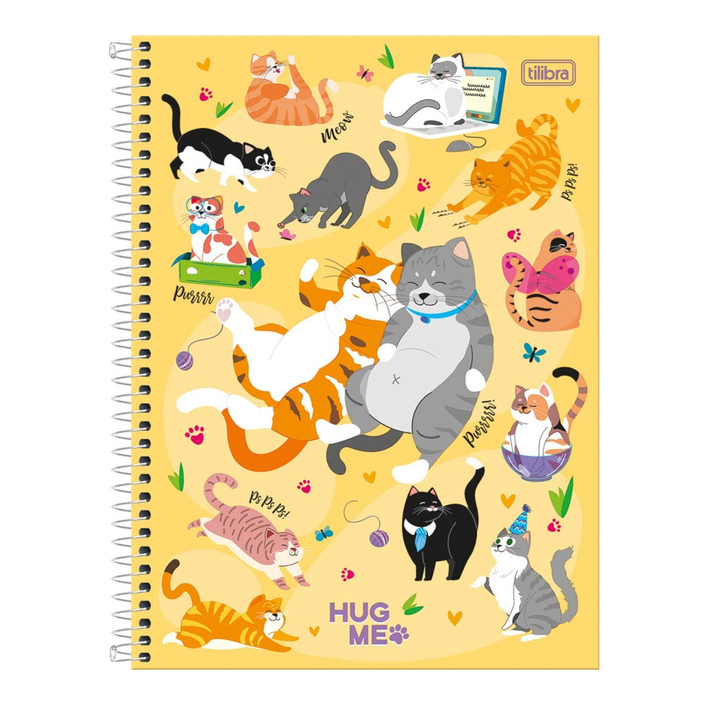 Caderno Espiral Universitário Grande Capa Dura 80 Folhas Hug Me - Estampas Sortidas Caderno Espiral Universitário Grande Capa Dura 80 Folhas Hug Me - Estampas Sortidas