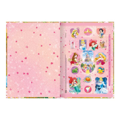 Caderno 1/4 Pequeno Brochura Costurado Sem Mola Capa Dura 80folhas Princesas – Estampas Sortidas