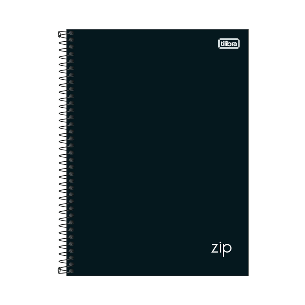 Caderno Espiral Universitário Grande Capa Dura 256 Folhas 16 Matérias Zip - Preto Caderno Espiral Universitário Grande Capa Dura 256 Folhas 16 Matérias Zip - Preto