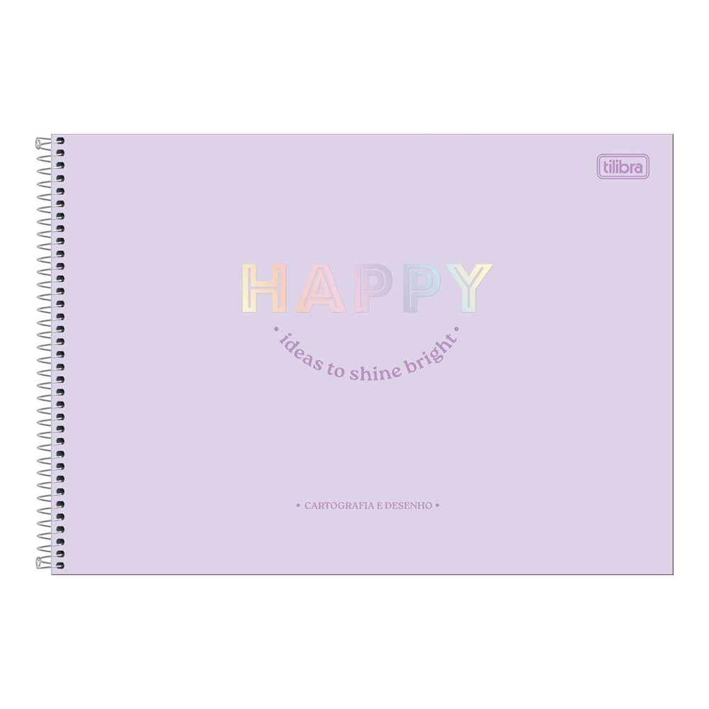 Caderno De Cartografia E Desenho Espiral Happy - Cores Sortidas Caderno De Cartografia E Desenho Espiral Happy - Cores Sortidas