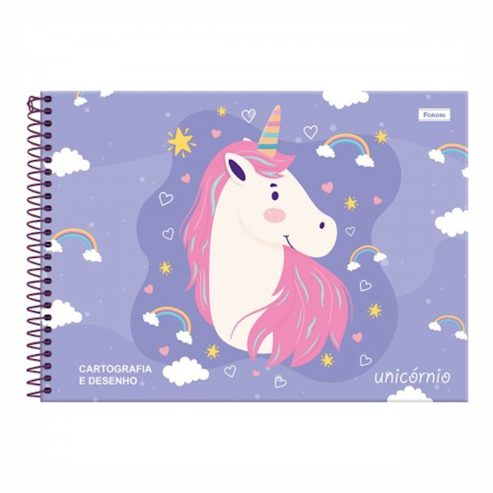 Caderno De Cartografia E Desenho Espiral Unicórnio Caderno De Cartografia E Desenho Espiral Unicórnio