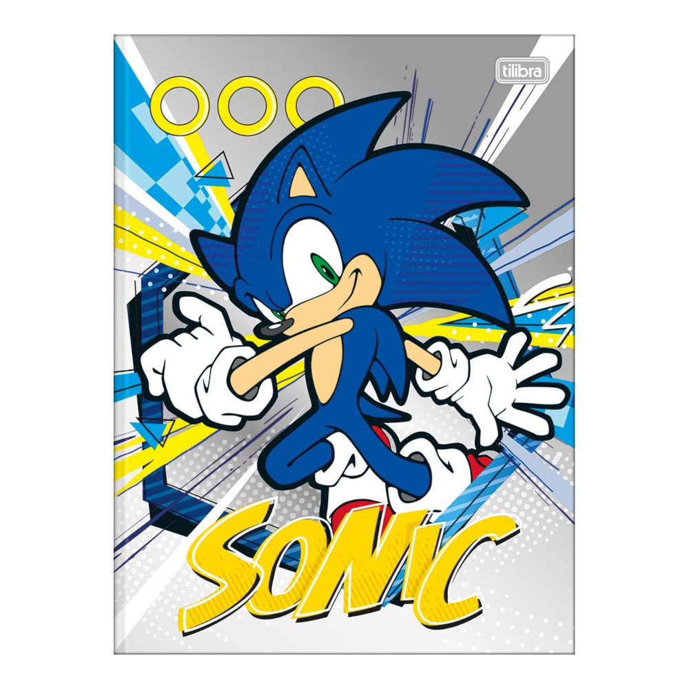 Caderno Brochura Costurado Sem Mola Universitário Grande Capa Dura 80 Folhas Sonic - Estampas Sortid Caderno Brochura Costurado Sem Mola Universitário Grande Capa Dura 80 Folhas Sonic - Estampas Sortid