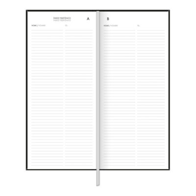 Agenda Costurada M8 Comercial 2026 – Preta