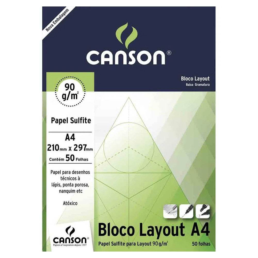 Bloco Desenho Lay-Out A4 Sem Margem Com 50 Folhas Bloco Desenho Lay-Out A4 Sem Margem Com 50 Folhas