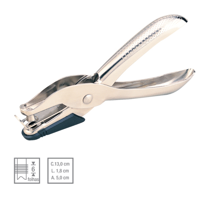 Perfurador De Papel 1 Furo Metal 9201 Perfurador De Papel 1 Furo Metal 9201