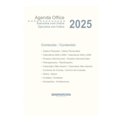 Agenda Costurada Executiva Office Com Índice 2026 – Cores Sortidas